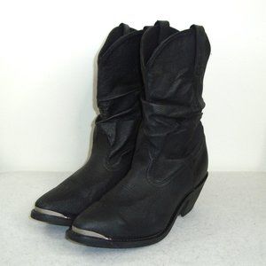 SHYANNE Black Leather western Slouchy Boots Size 11